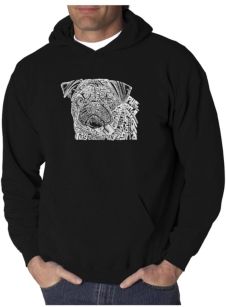 Word Art Hooded Sweatshirt - Pug Face