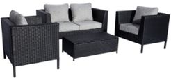 4-Piece Modern Contemporary Sofa Set with Cushions
