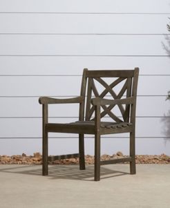 Renaissance Outdoor Patio Hand-Scraped Wood Garden Armchair