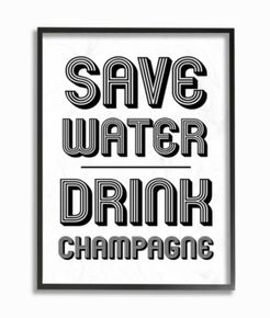 Save Water Drink Champagne Framed Giclee Art, 16" x 20"