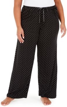 Plus Size Dot-Print Pajama Pants
