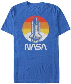 Vintage-Like Distressed Space Shuttle Launch Logo Short Sleeve T-Shirt