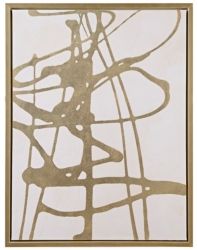 Martha Stewart Study in Gold White Framed Canvas with Gold Foil