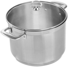 Induction 21 Steel Cookware 8Qt. Stockpot With Glass Lid