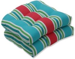 Printed 19" x 19" Tufted Outdoor Chair Pad Seat Cushion 2-Pack
