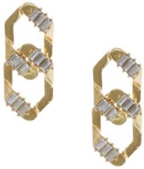 Christian Siriano Gold Tone Interlocking Post Earrings