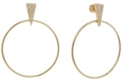 Christian Siriano Gold Tone Front Hoop Earrings
