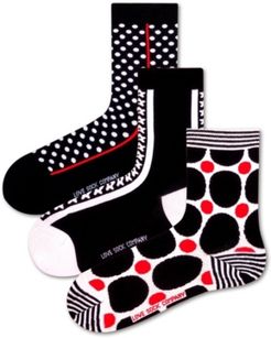 3 Pack Women's Socks Bundle with Polka Dots and Stars by