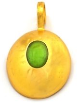 Stephanie Kantis Pebble Cabochon Green Crystal Pendant