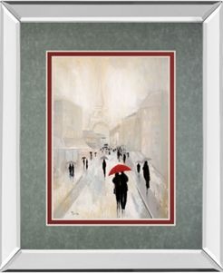 Misty in Paris by Tava Studios Mirror Framed Print Wall Art - 34" x 40"