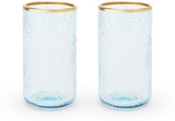 Seaside Deep Bubble Glass Tumbler Set of 2