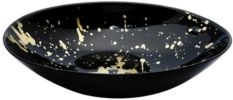 Oval Bowl with Splashy Gold Tone Design