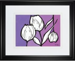 Flowers in Unity - Purple by David Bromstad Framed Print Wall Art, 34" x 40"