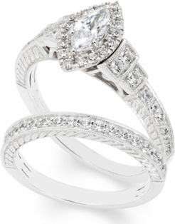 Certified Diamond (1 ct. t.w.) Bridal Set in 14k White Gold