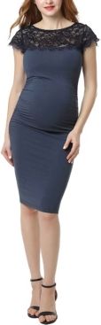 Morgan Maternity Lace Trim Body-Con Dress