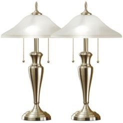 2-Piece Classic Cordinates 24" Lamps with High Quality Hammered Glass Shades