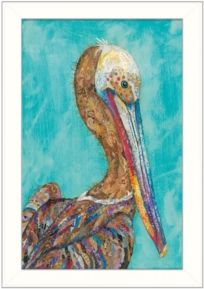 Pelican I By Lisa Morales, Printed Wall Art, Ready to hang, White Frame, 14" x 20"