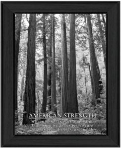 American Strength By Trendy Decor4U, Printed Wall Art, Ready to hang, Black Frame, 15" x 19"