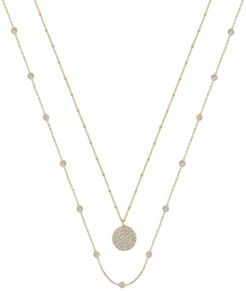 Crystal Disc Layered Necklace Set