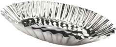 18" Oval Shaped Stainless Steel Dish with Rippled Design