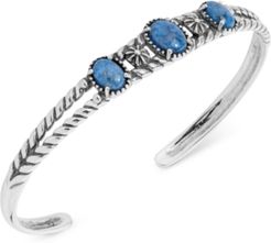 Lapis Lazuli Openwork Cuff Bracelet in Sterling Silver