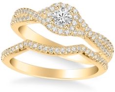Diamond Twist Bridal Set (3/4 ct. t.w.) in 14k White, Yellow or Rose Gold