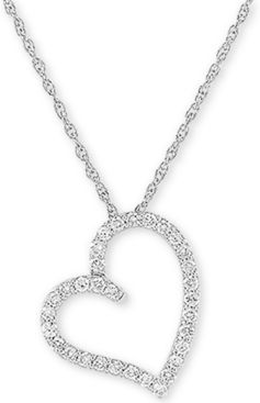 Lab Created Diamond Heart 18" Pendant Necklace (1/2 ct. t.w.) in Sterling Silver