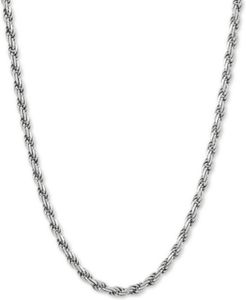 Rope Link 18" Chain Necklace in Sterling Silver