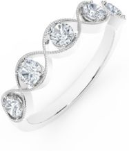 Tribute Collection Diamond (1/2 ct. t.w.) Ring with Mill-Grain in 18k Yellow, White and Rose Gold