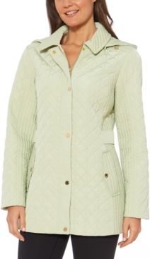 Petite Water-Resistant Quilted Hooded Jacket