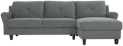 Harvard 3 Seat Sectional Sofa Upholstered Microfiber Fabric Rolled Arms