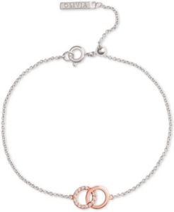 Swarovski Crystal Interlocking Ring Adjustable Link Bracelet