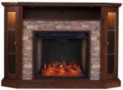 Cheltenham Corner Convertible Alexa-Enabled Electric Fireplace with Storage