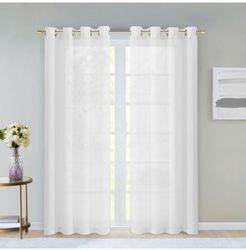 Malibu Linen Look Sheer Grommet Window Panel, 110" x 84"