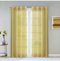 Malibu Linen Look Sheer Grommet Window Panel, 110" x 84"