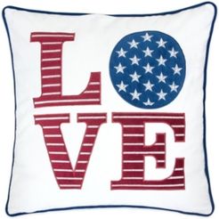 Love Independence Day Embroidery Square Decorative Throw Pillow