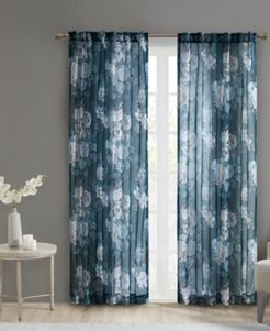 Simone 50" x 95" Printed Floral Sheer Curtain Panel