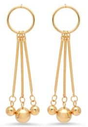 Ladies 18K Micron Gold Plated Stainless Steel Circle Drop Earrings