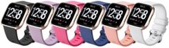 Unisex Fitbit Versa Assorted Silicone Watch Replacement Bands - Pack of 6