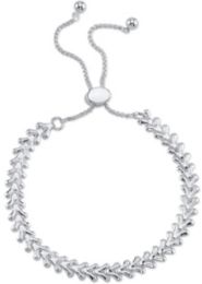 V-Shape Link Fine Silver Plated Adjustable Bolo Bracelet