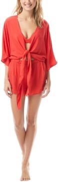 Convertible Tie-Front Romper Cover-Up Women's Swimsuit