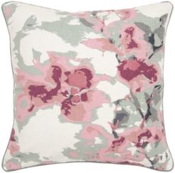 Floral Polyester Filled Decorative Pillow, 20" x 20"