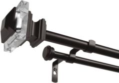 Prism Double Curtain Rod and Finial Set, 36"-72"