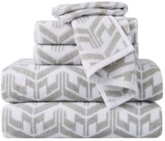 Herringbone Jacquard 6 Piece Towel Set Bedding