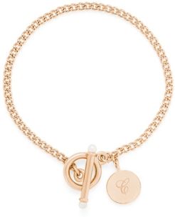 Stella Imitation Pearl Initial Toggle Bracelet