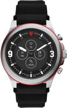 Tech Latitude Hr Black Silicone Strap Hybrid Smart Watch 48mm