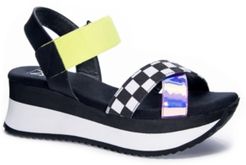 Getsome Check Print Women's Wedge Sport Sandal Women's Shoes