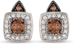 Chocolate by Petite Le Vian Chocolate and White Diamond Stud Earrings (1/3 ct. t.w.) in 14k Rose, Yellow or White Gold