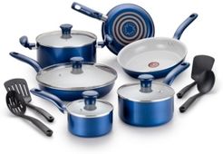 Initiatives Ceramic 14-Pc. Cookware Set, Blue
