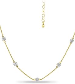 Cubic Zirconia Mini-Cluster Statement Necklace, 16" + 2" extender, Created for Macy's